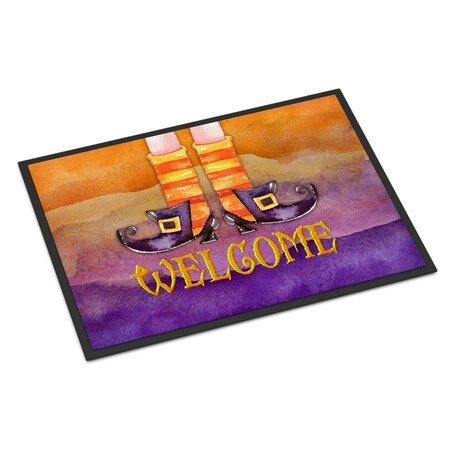 Carolines Treasures 24 x 36 in. Halloween Welcome Witches Feet Indoor or Outdoor Mat BB7459JMAT